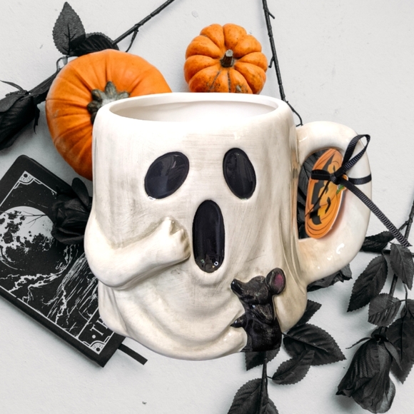 Blue Sky Other - Blue Sky Clayworks White Ghost Halloween Mug